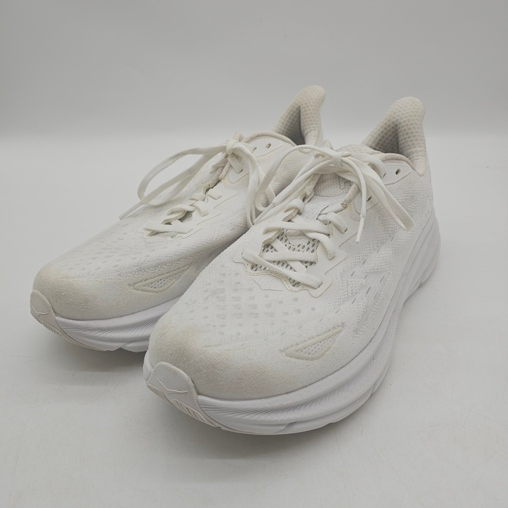 Hoka Clifton 9 Running Shoes Women's Size 11 D White / White